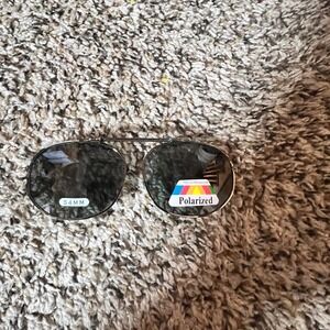 Unbranded Polarized Clip On Sunglasses 54mm Gunmetal Metal Frame UV Protection